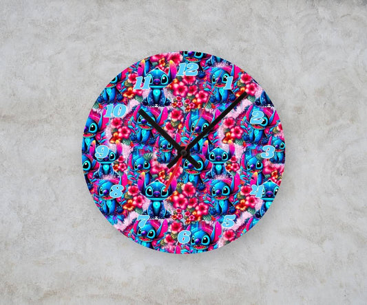 ALIEN FLORAL β Custom Framed Clock (10β Round)