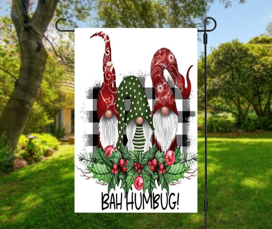 Bah Humbug Gnome - Garden Flag (12x18)