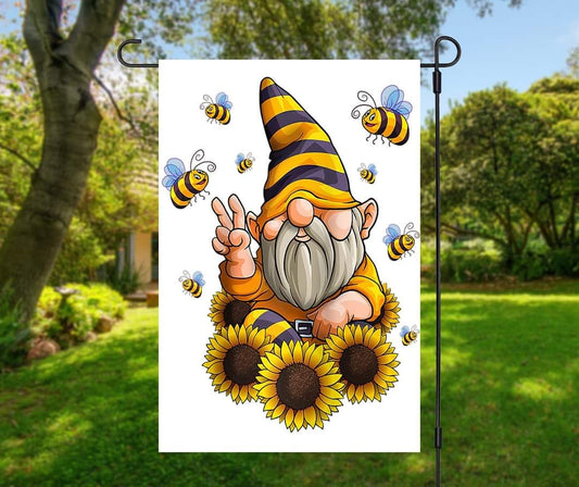 Bee Gnome - Garden Flag (12x18)
