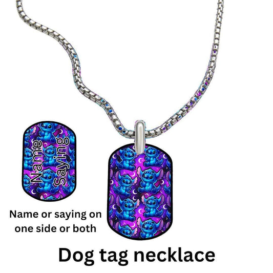 BLUE ALIEN β Dog Tag Necklace