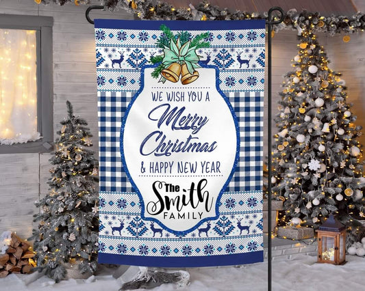 Blue Plaid Christmas - Garden Flag (12x18)
