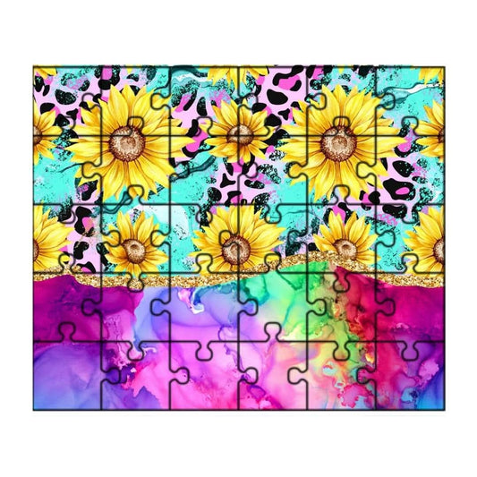 CHEETAH SUNFLOWER WATERCOLOR - CUSTOM 120 PIECE PUZZLE