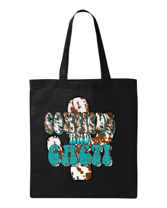 COWHIDE AND CACTI - Custom Economical Tote Bag (15x16)