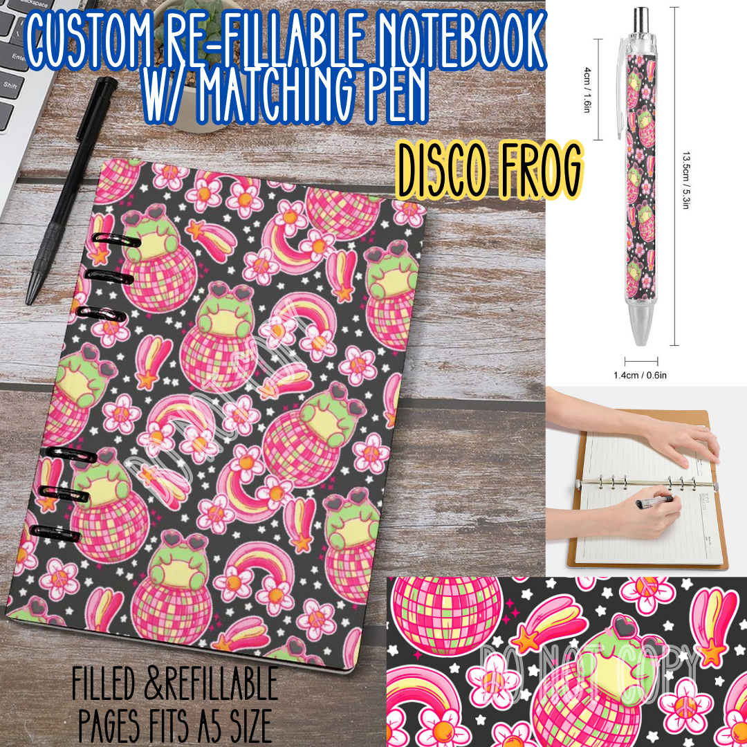 DISCO FROG -Matching A5 Notebook & Pen Set Round 4 Preorder Closing 5/17