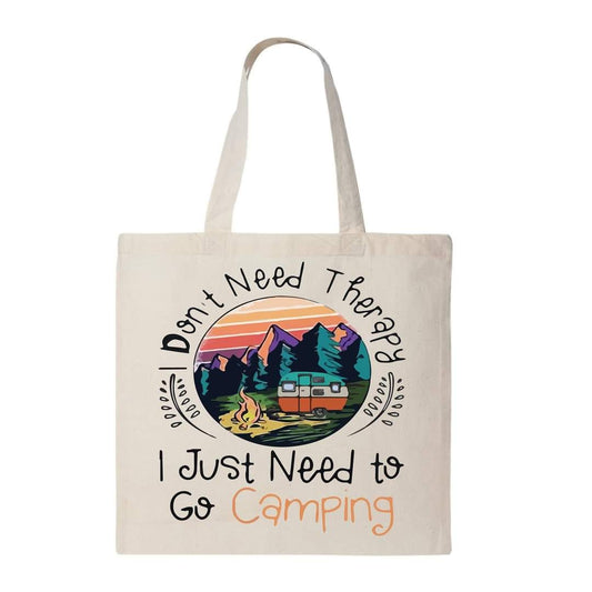 DONT NEED THERAPY CAMPING - Custom Economical Tote Bag (15x16)