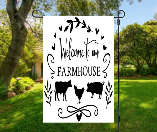 Farmhouse Welcome - Garden Flag (12x18)