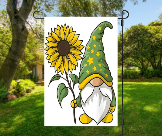 Flower Gnome - Garden Flag (12x18)