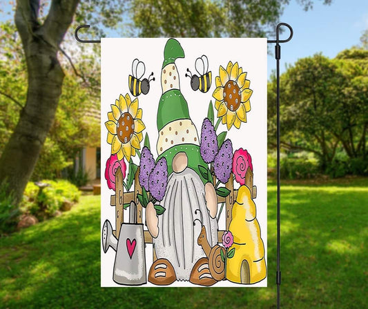 Garden Gnome - Garden Flag (12x18)
