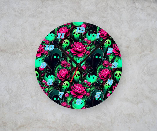 GREEN GHOUL β Custom Framed Clock (10β Round)