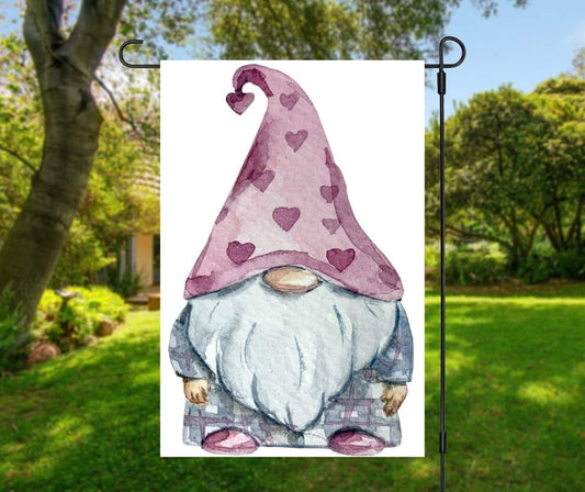 Heart Gnome - Garden Flag (12x18)
