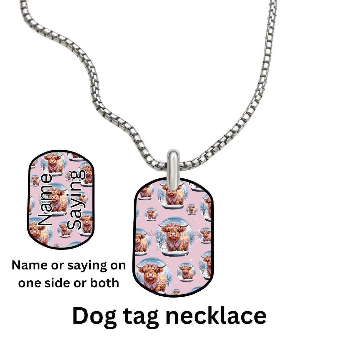 HIGHLAND COW – Dog Tag Necklace