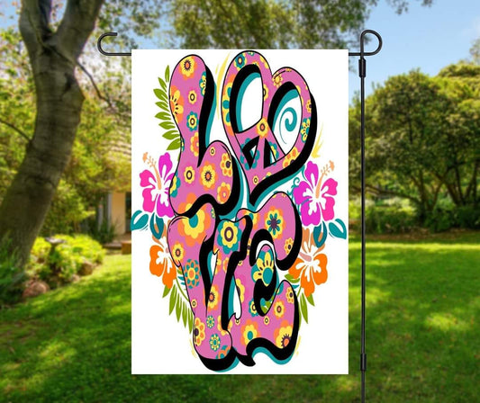 Hippie Love 2 - Garden Flag (12x18)