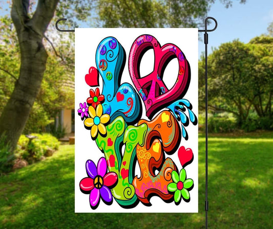 Hippie Love - Garden Flag (12x18)