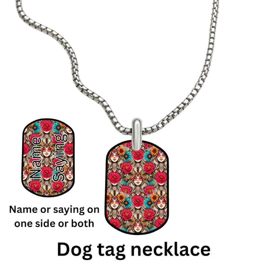 HIPPIE ROSE β Dog Tag Necklace