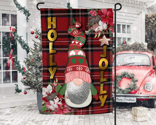 Holly Gnome - Garden Flag (12x18)