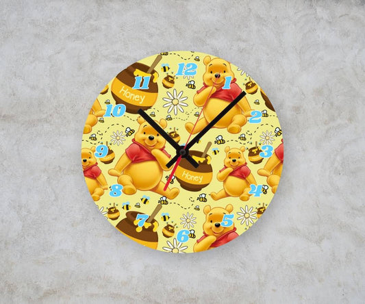 HONEY BEAR β Custom Framed Clock (10β Round)