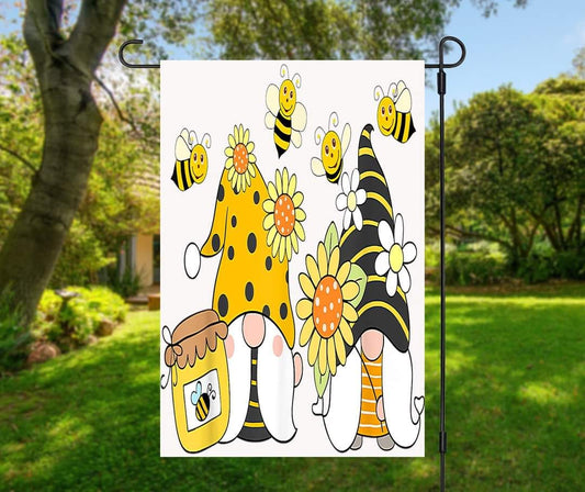 Honey Bee Gnomes - Garden Flag (12x18)