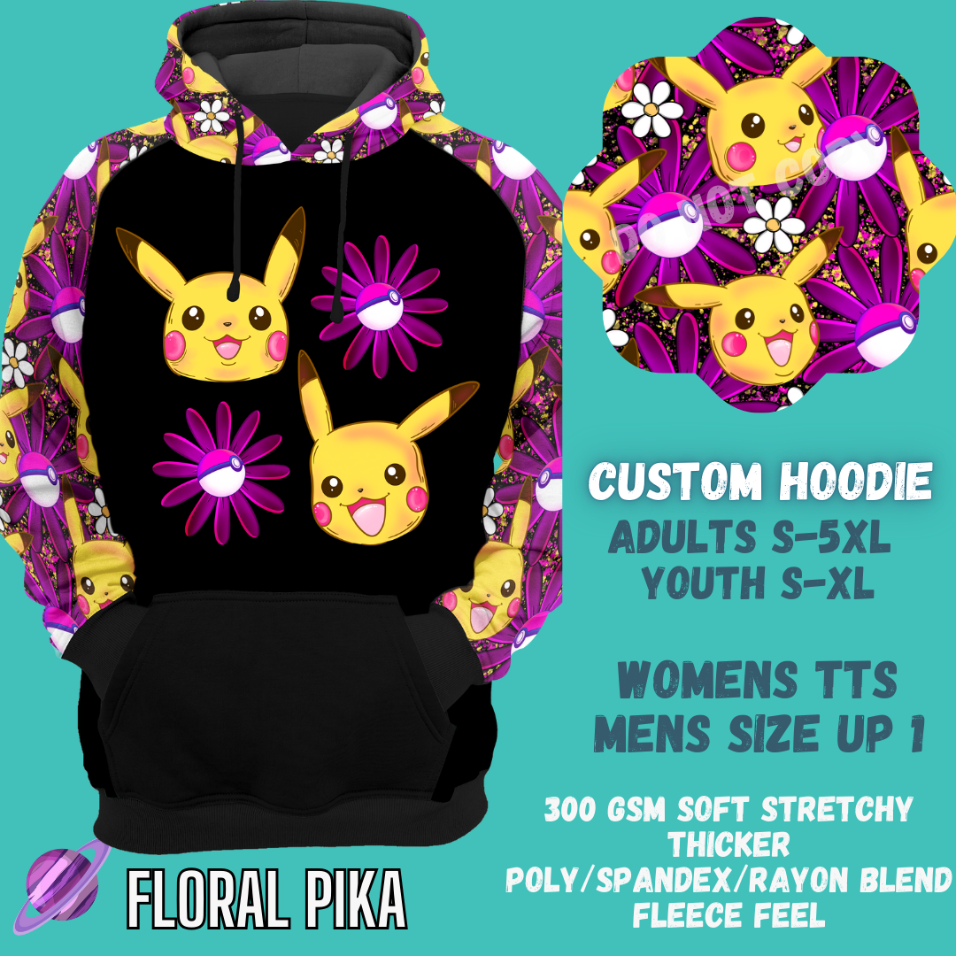 FLORAL PIKA -CUSTOM HOODIES RE-RUN PREORDER CLOSING 5/11