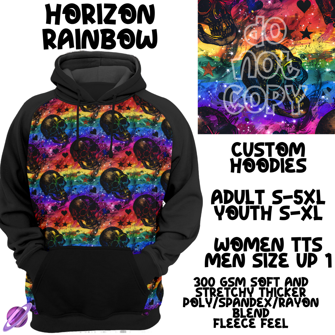 HORIZON RAINBOW -SKULL RUN -CUSTOM HOODIES RE-RUN PREORDER CLOSING 5/11