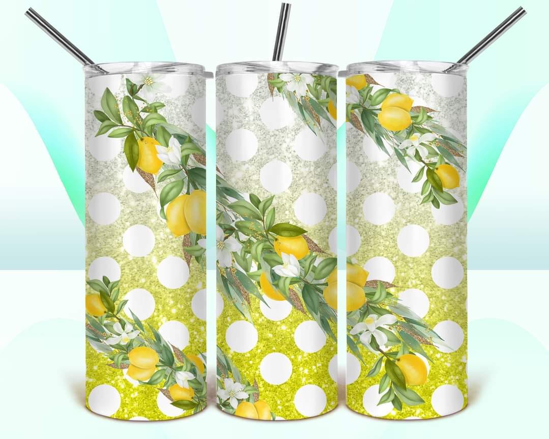 LEMON POLKA DOT - Sublimated Tumbler (20 oz)