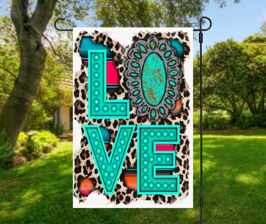 Love Turquoise - Garden Flag (12x18)