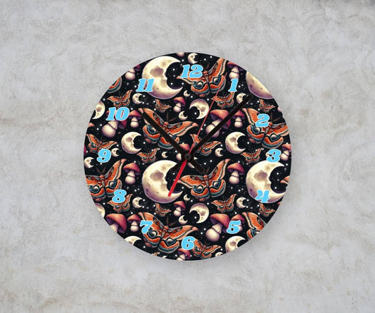 LUNAR MOTH β Custom Framed Clock (10β Round)
