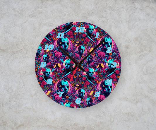 MASKED SLASHER β Custom Framed Clock (10β Round)