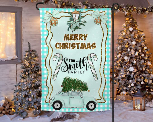 Merry Christmas Blue - Garden Flag (12x18)