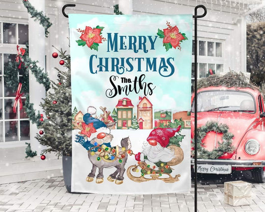 Merry Christmas Reindeer - Garden Flag (12x18)