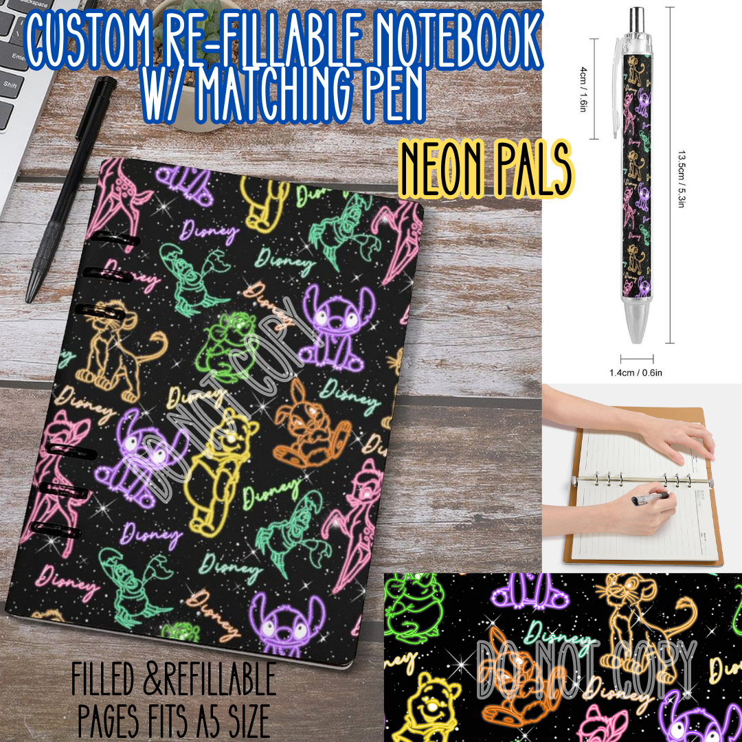NEON PALS -Matching A5 Notebook & Pen Set Round 4 Preorder Closing 5/17