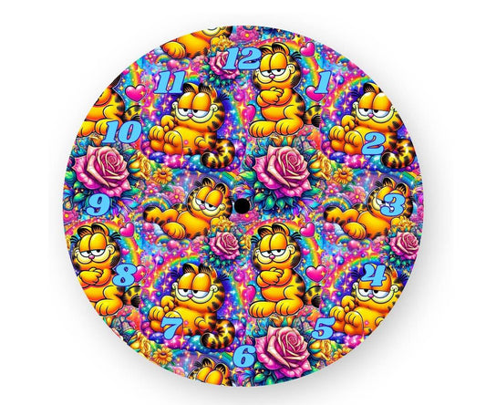 ORANGE CAT β Custom Framed Clock (10β Round)