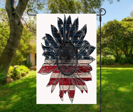 Patriotic Sunflower - Garden Flag (12x18)