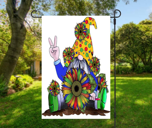 Peace Gnome - Garden Flag (12x18)