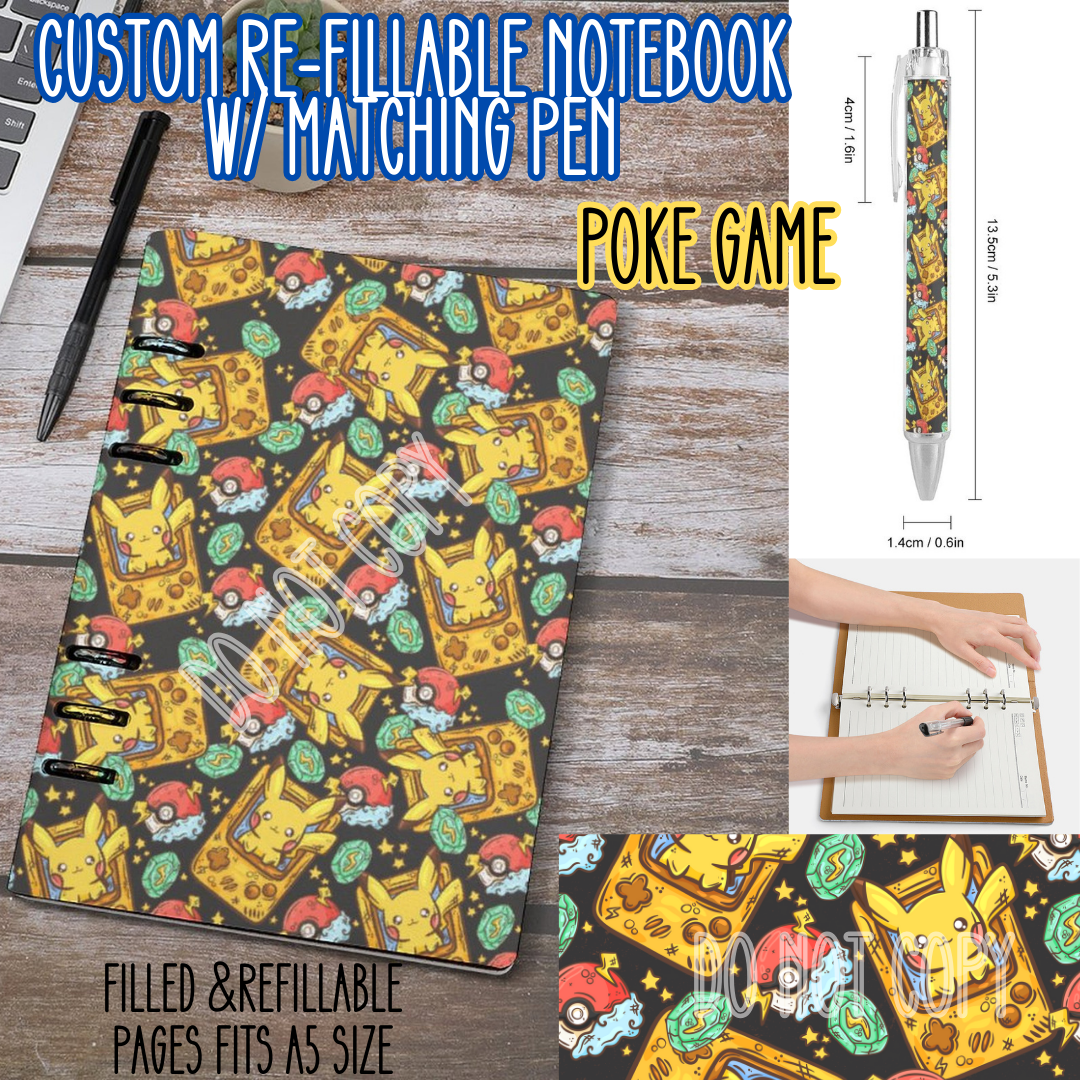 POKE GAME -Matching A5 Notebook & Pen Set Round 4 Preorder Closing 5/17