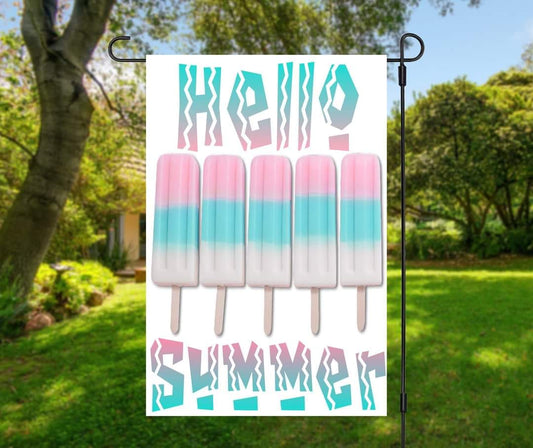 Popsicle Hellow Summer - Garden Flag (12x18)