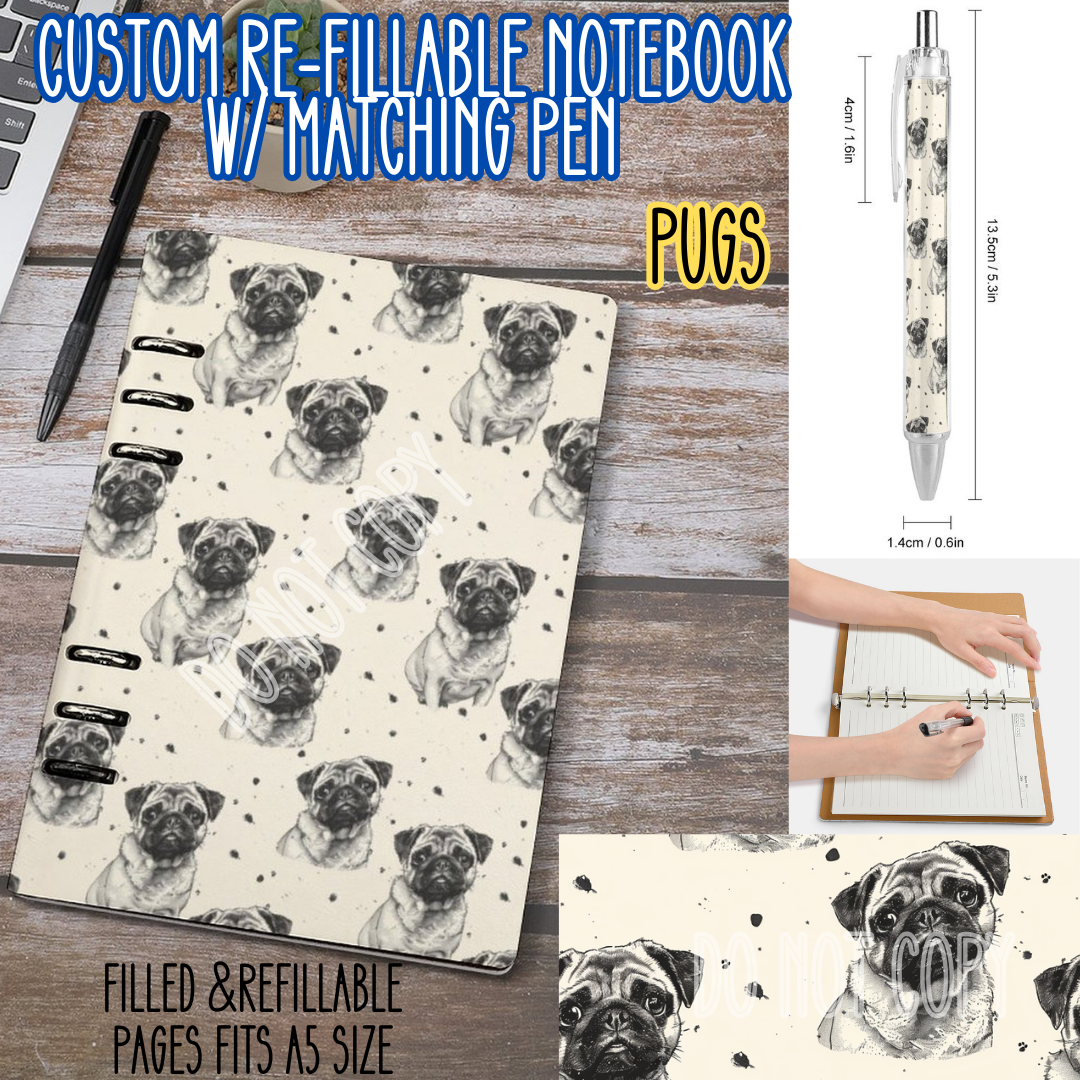 PUGS -Matching A5 Notebook & Pen Set Round 4 Preorder Closing 5/17