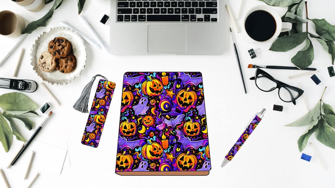 PUMPKIN GHOSTS – 3-in-1 Custom Journal Set (A5 Size)