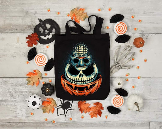 PUMPKIN HORROR STACK - Custom Economical Tote Bag (15x16)