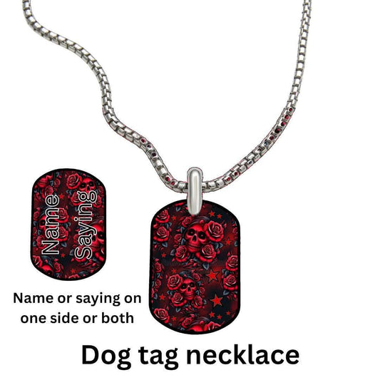 RED ROSE β Dog Tag Necklace