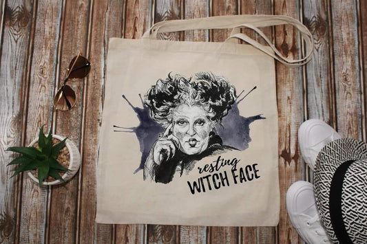 RESTING WITCH FACE - Custom Economical Tote Bag (15x16)