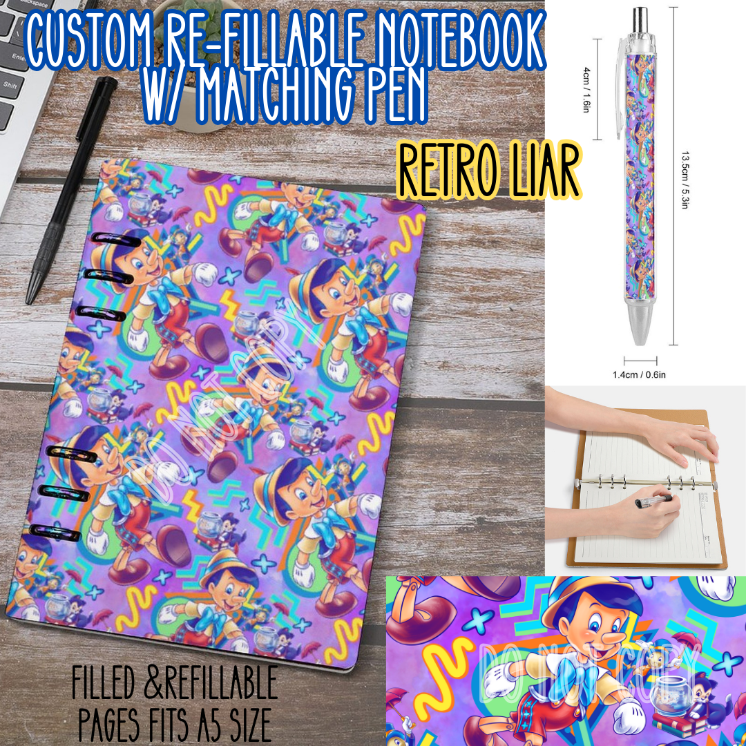 RETRO LIAR -Matching A5 Notebook & Pen Set Round 4 Preorder Closing 5/17