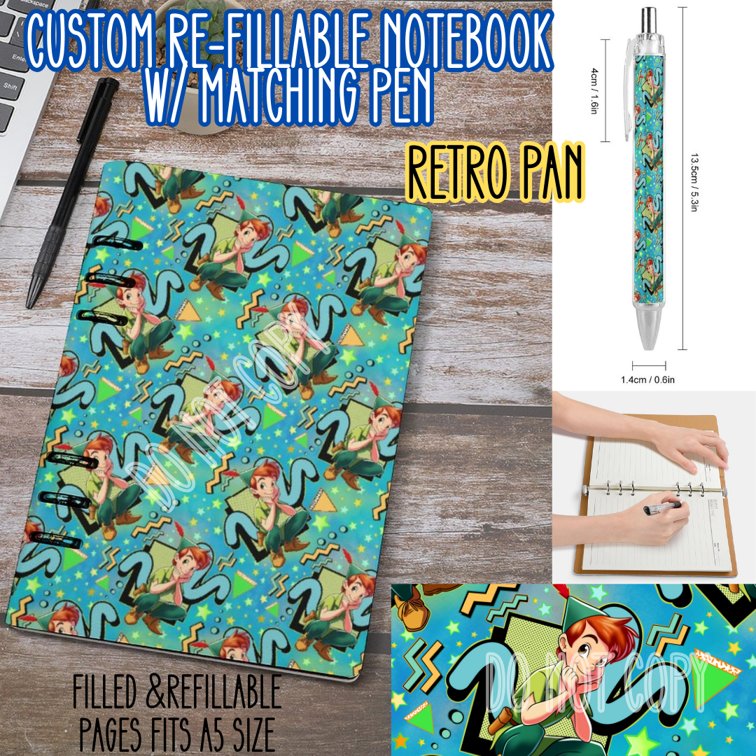 RETRO PAN -Matching A5 Notebook & Pen Set Round 4 Preorder Closing 5/17