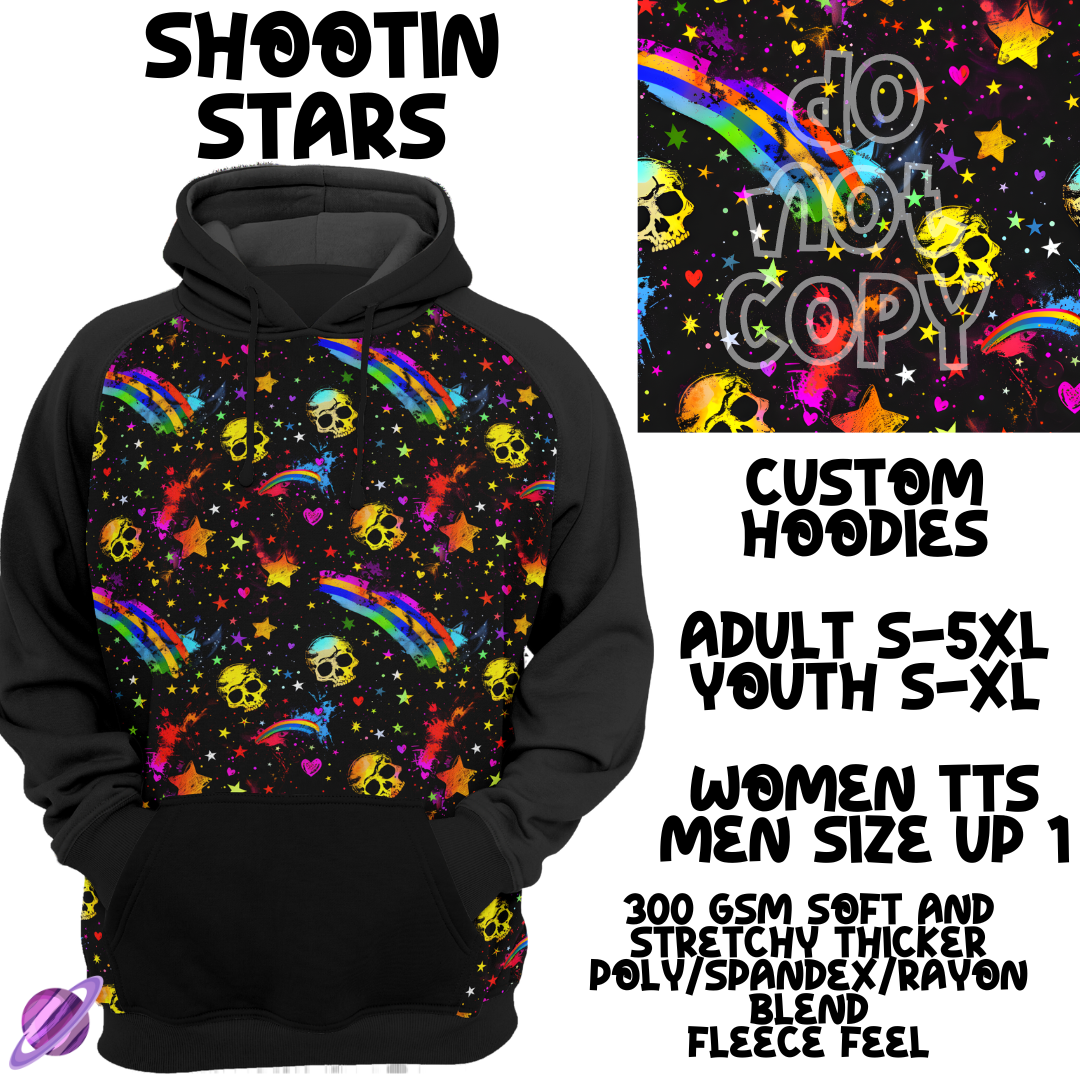 SHOOTIN STARS -SKULL RUN -CUSTOM HOODIES RE-RUN PREORDER CLOSING 5/11