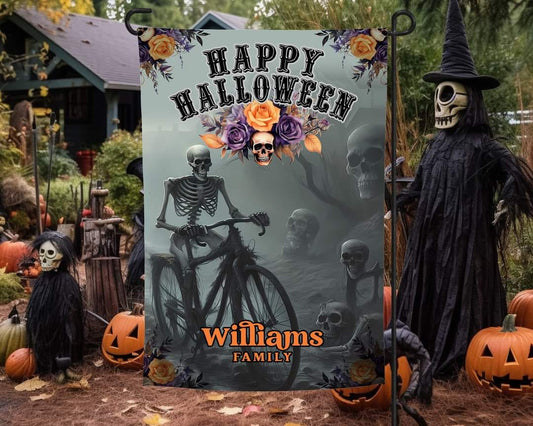 Skeleton Halloween - Garden Flag (12x18)