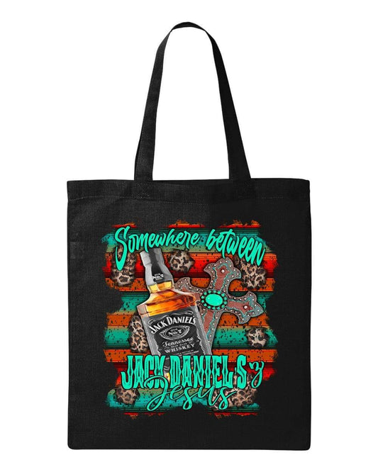 SOMEWHERE BETWEEN JACK AND JESUS - Custom Economical Tote Bag (15x16)