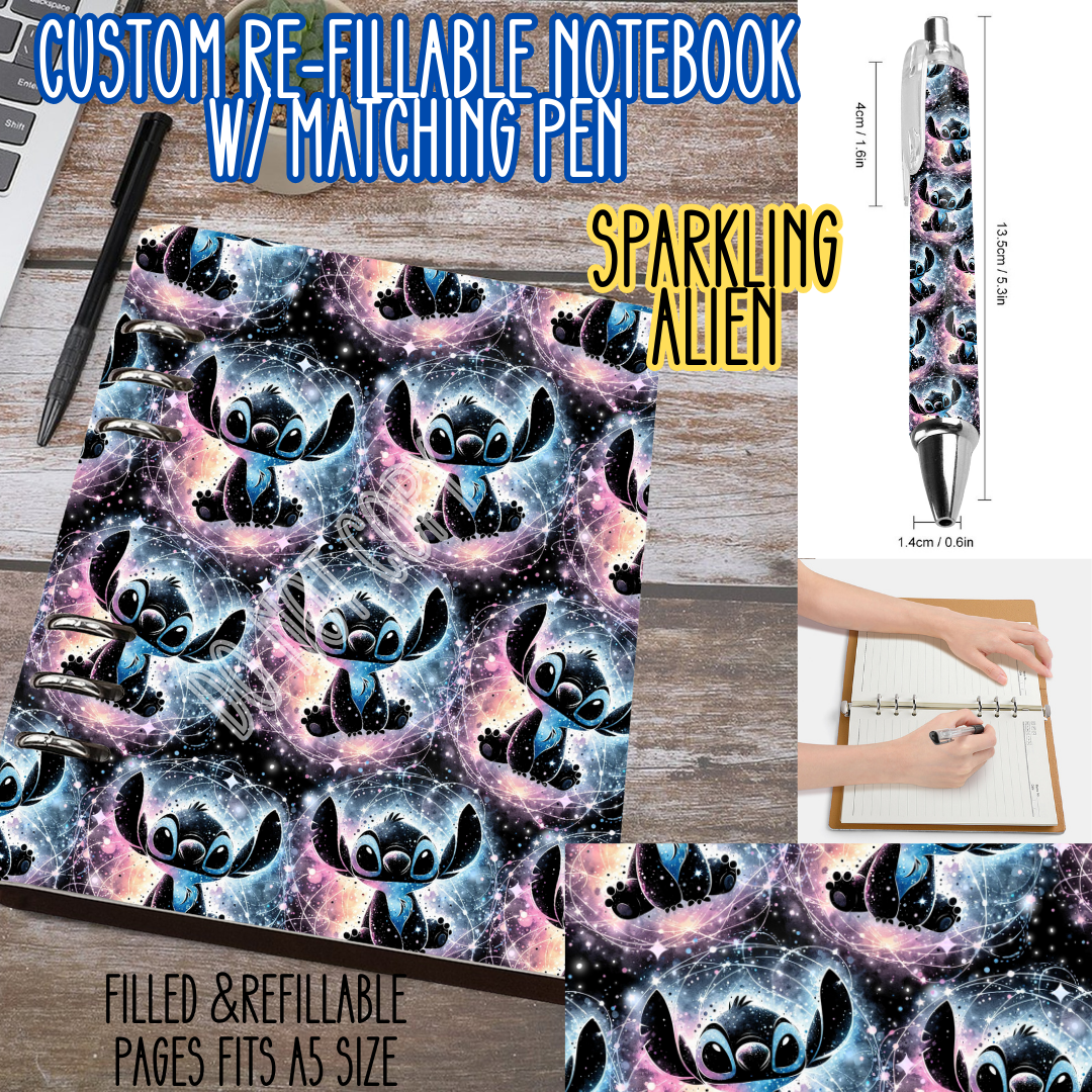 SPARKLING ALIEN -Matching A5 Notebook & Pen Set Round 4 Preorder Closing 5/17