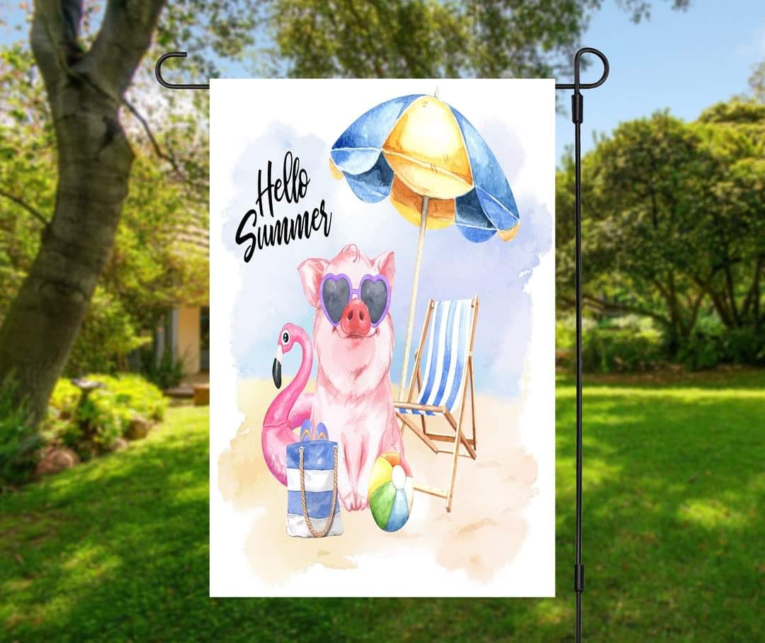 Summer Pig - Garden Flag (12x18)