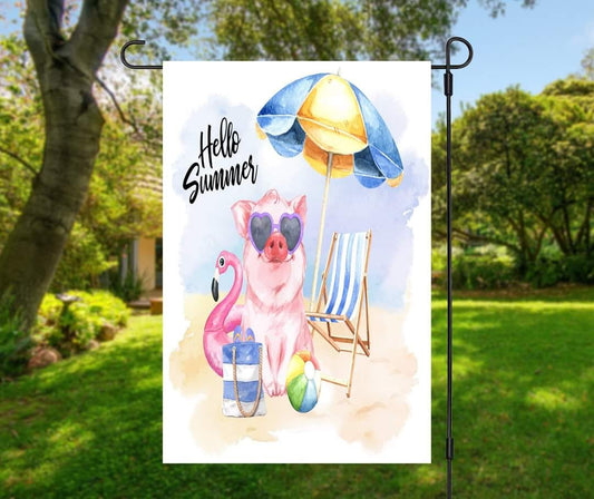 Summer Pig - Garden Flag (12x18)