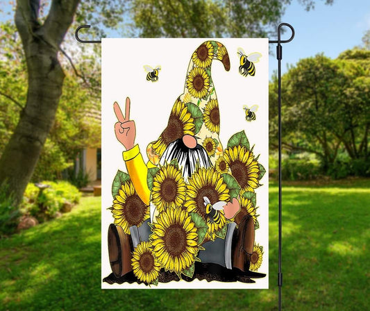 Sunflower Gnome - Garden Flag (12x18)