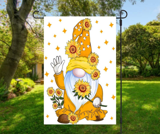 Sunflower Yellow Gnome - Garden Flag (12x18)